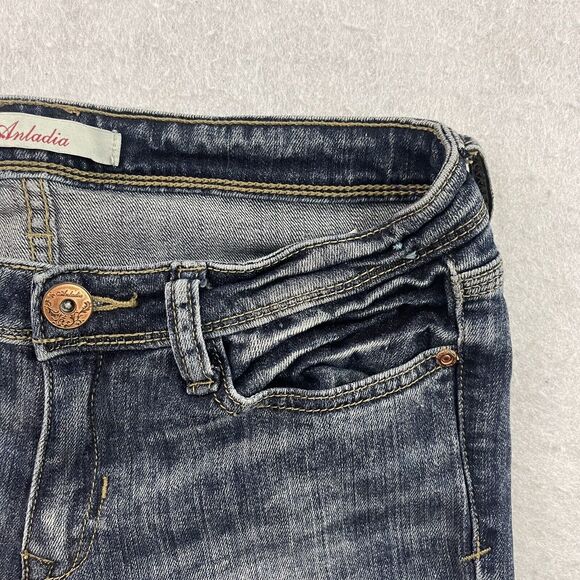Anladia Jeans Womens Size 29 Blue Embroidered Skinny Fit Stretch Acid Wash Denim - Picture 14 of 16